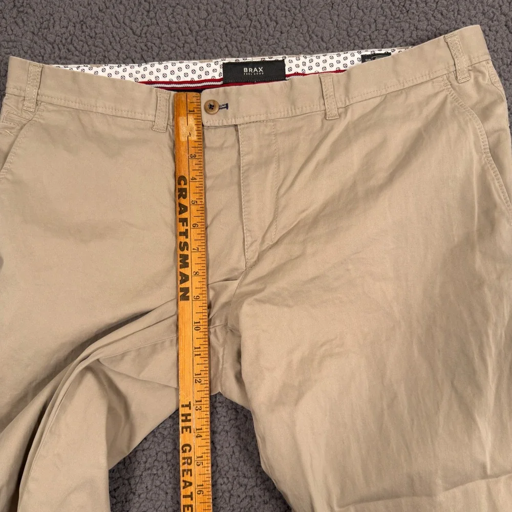 Brax Feel Good Evans Regular Fit Chino Pants Tan Khaki Mens 42x32 86-1808/56